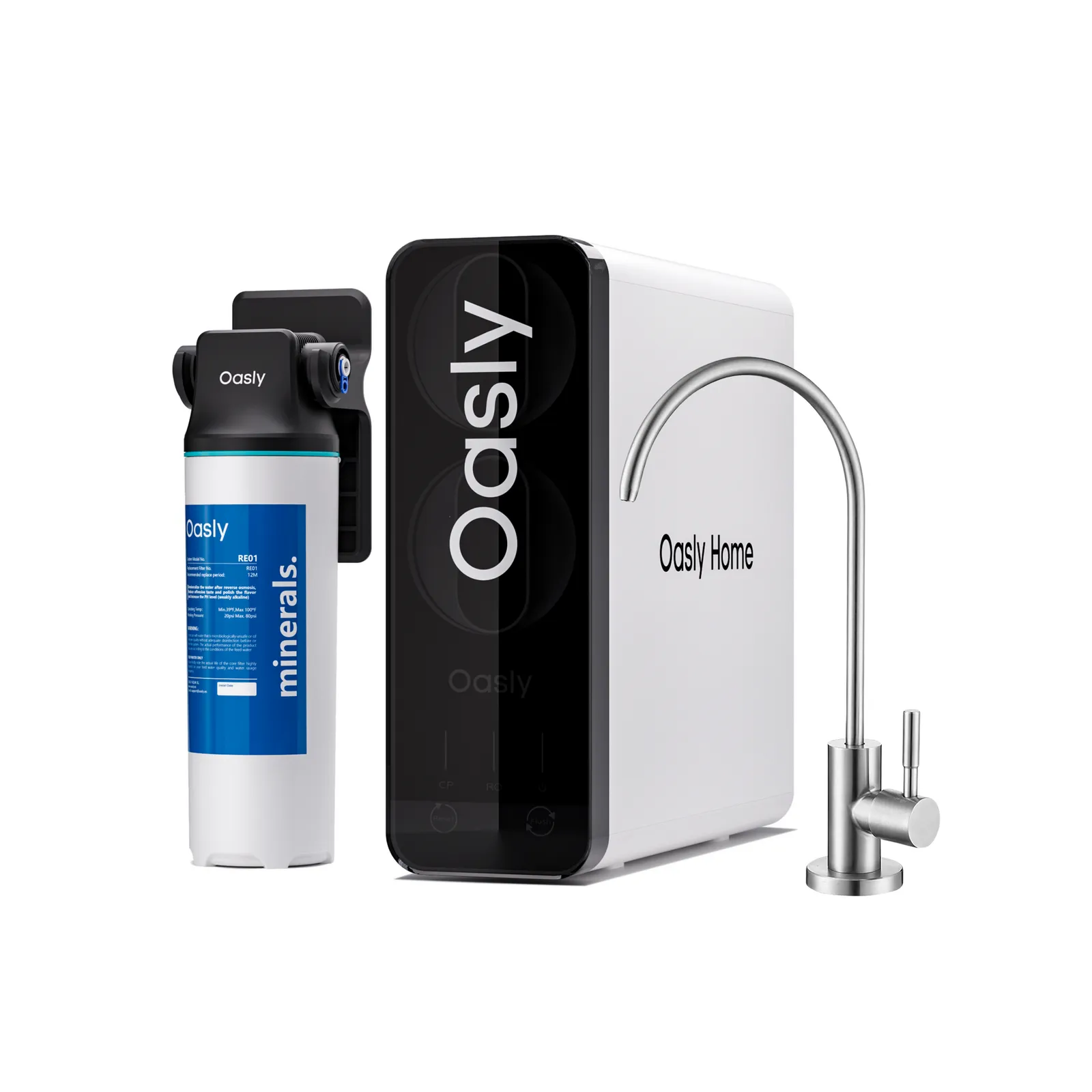 Unidad de ósmosis inversa Oasly Home bajo encimera, sin depósito, con filtro remineralizador